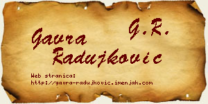 Gavra Radujković vizit kartica